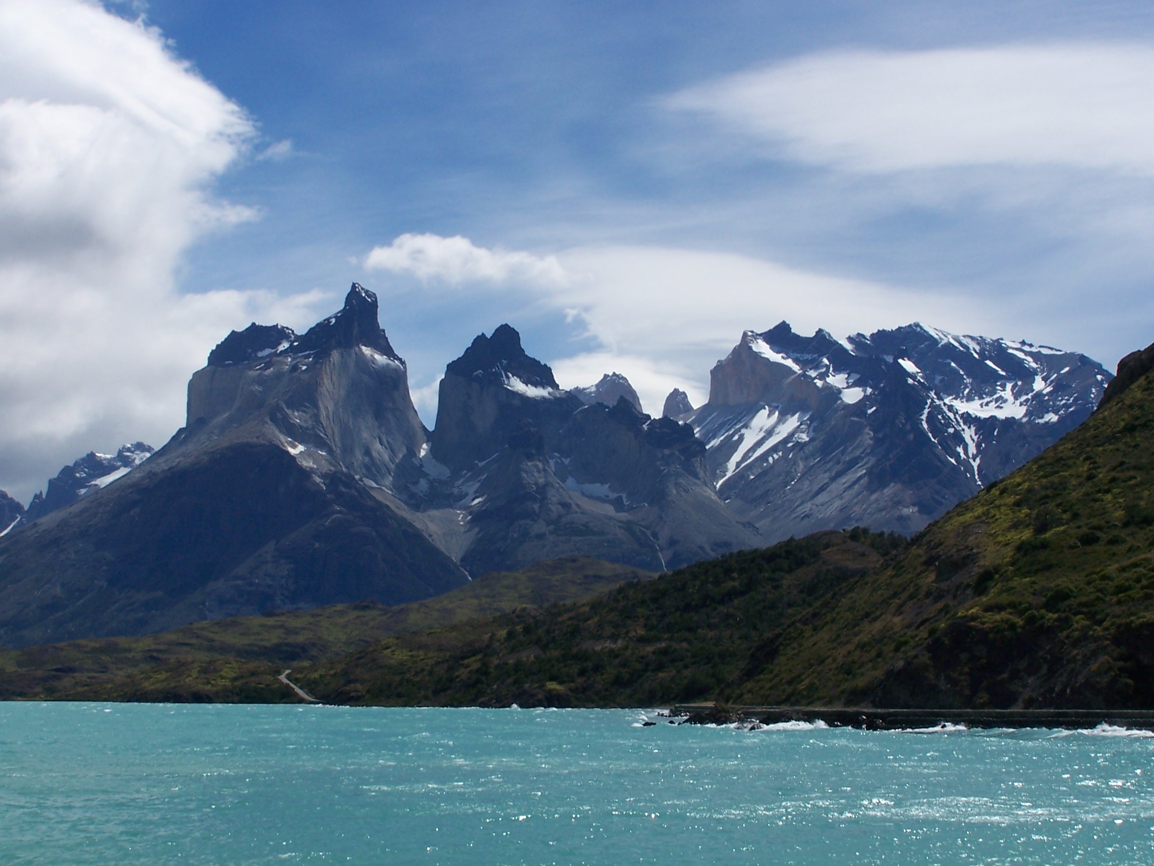 Scenic view of the Cuernos in Paine National Park Chile
